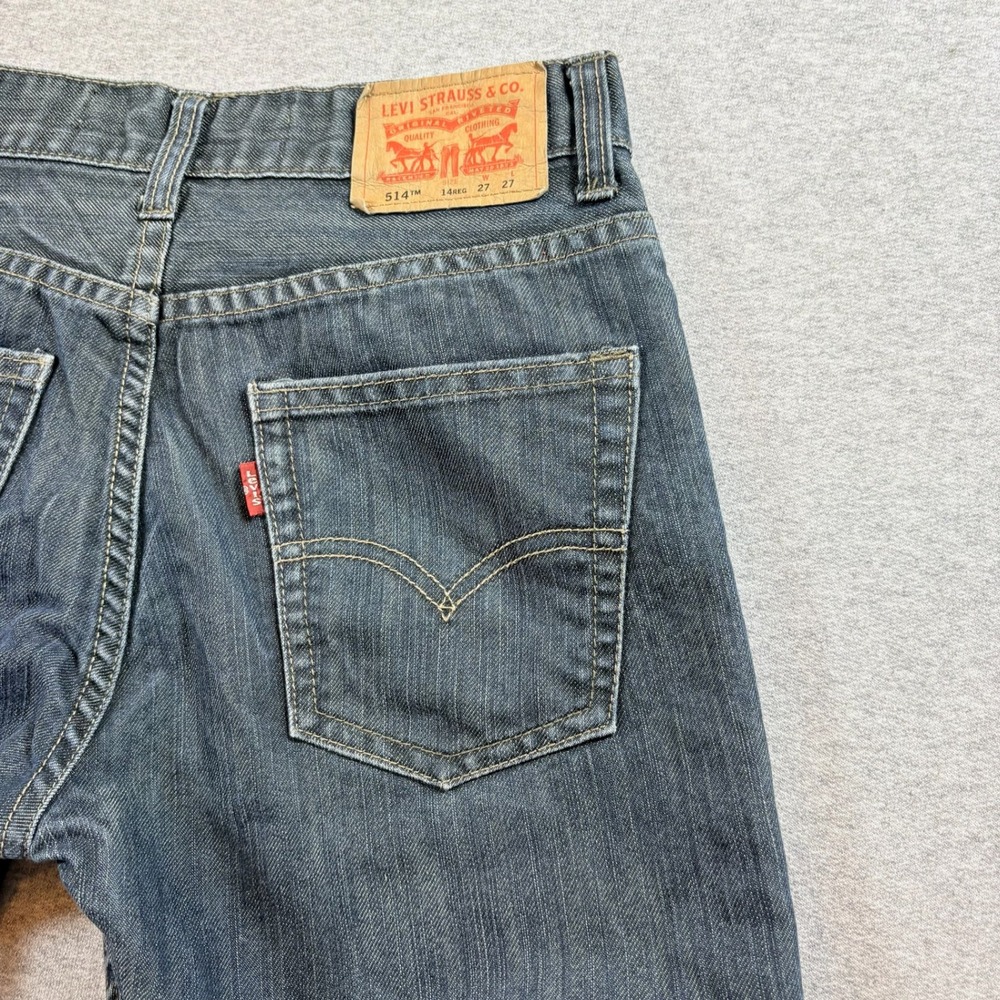 Levi 514 Slim Straight Jeans Boys Size 14 Reg Blue Denim 27x27
